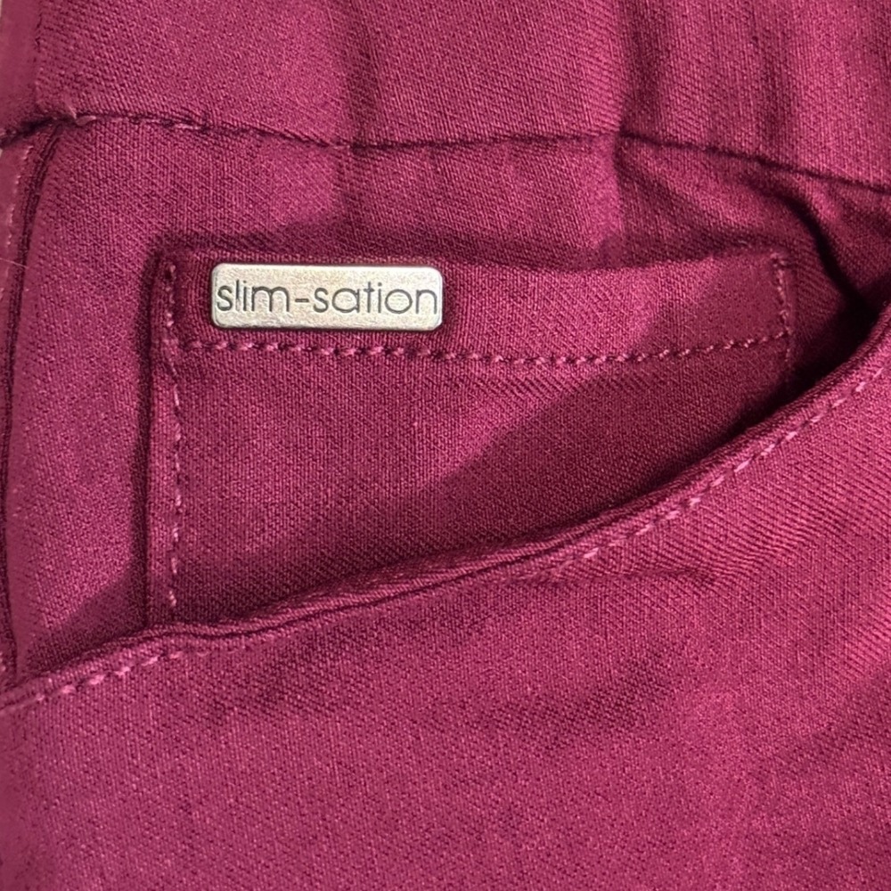 Slim-sation for Appleseeds Burgundy Pull On Straight Leg Stretch Pants Size 12 - Picture 4 of 8